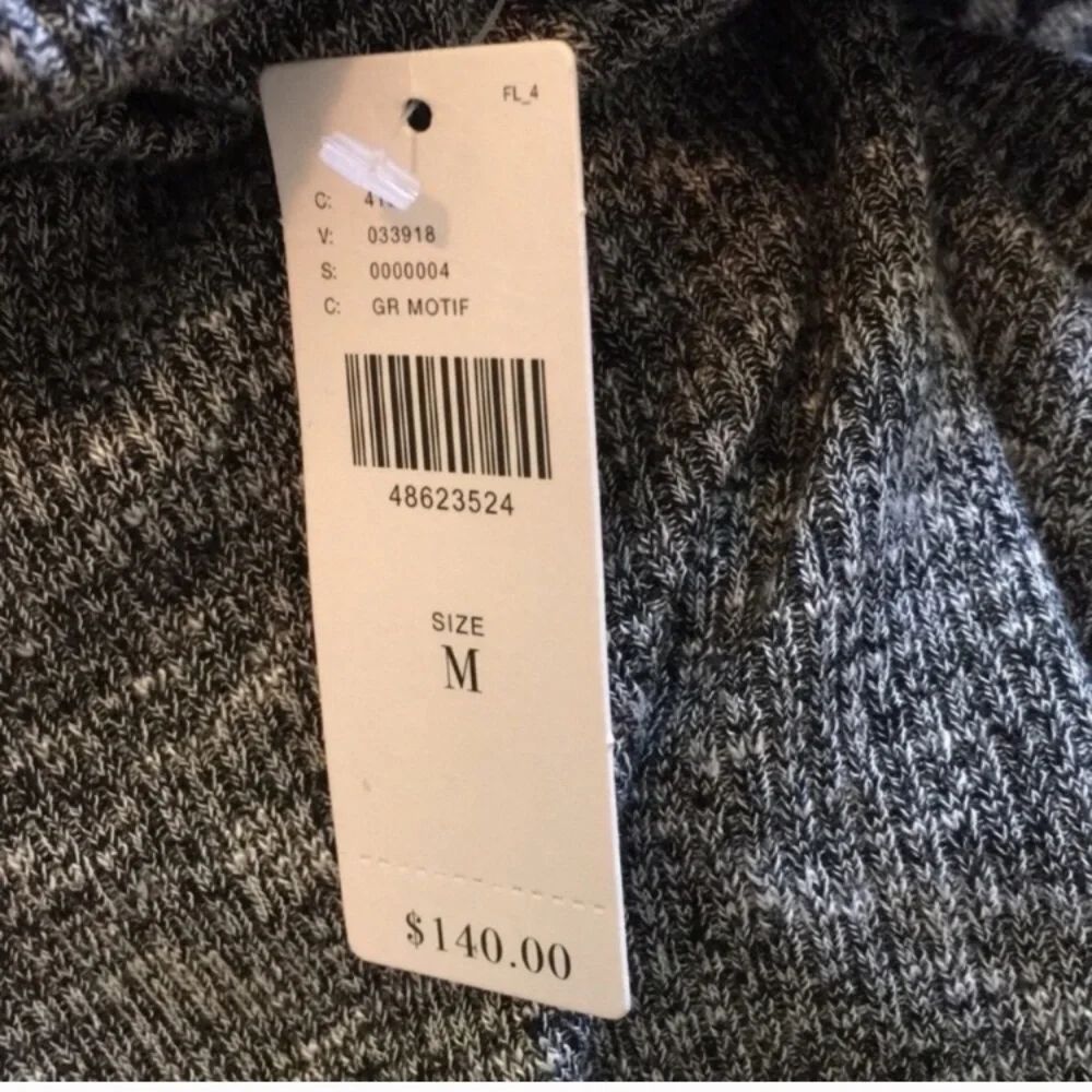 NWT Anthropologie Gray Tie Front Sweater Dress